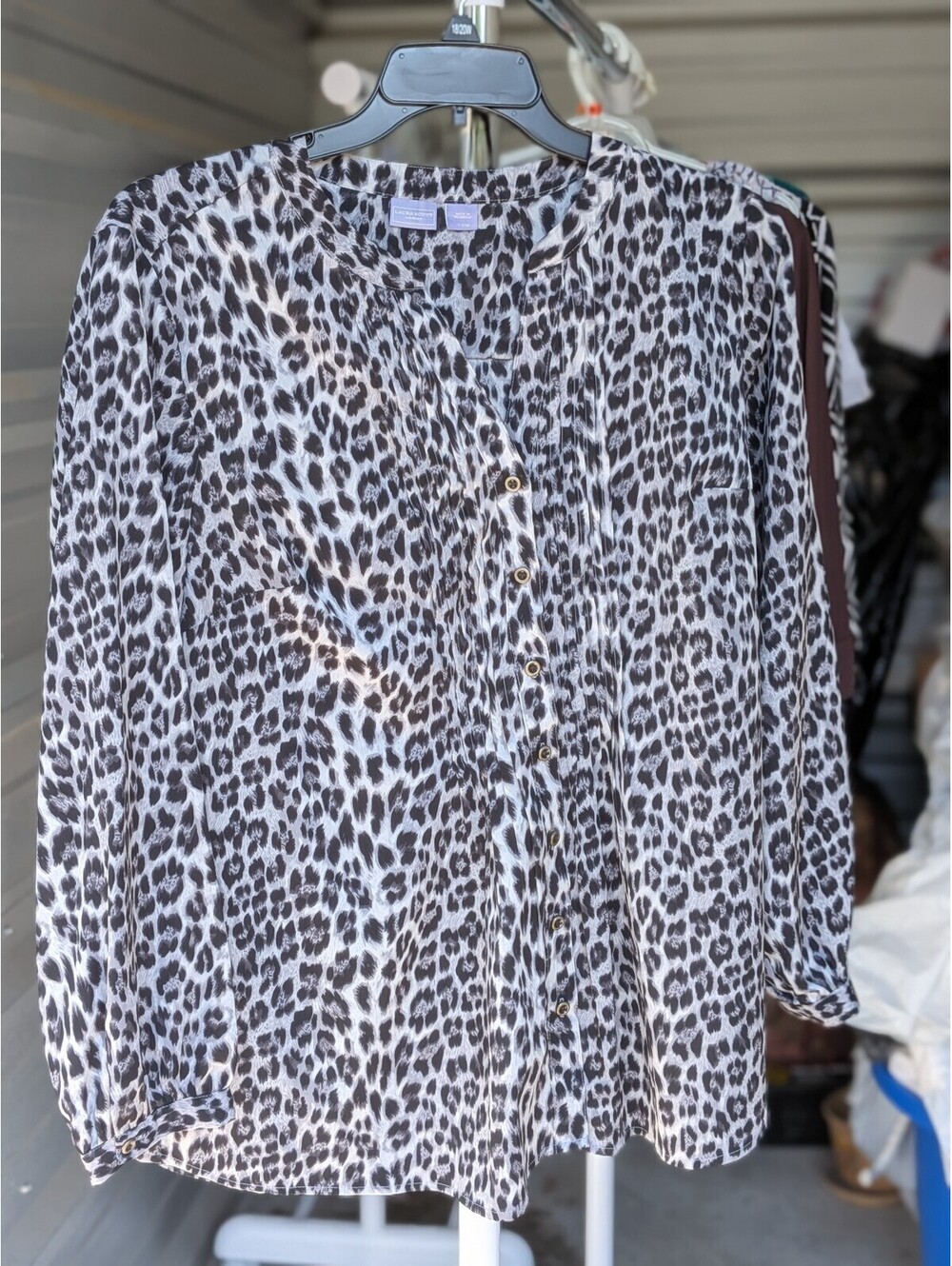 Leopard print long sleeve blouse